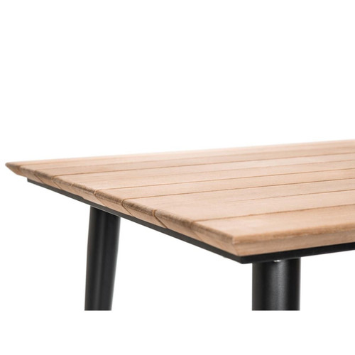 Tables de jardin Table de jardin rectangulaire en bois teck Comores avec 4 fauteuils Cocos - Jardiline