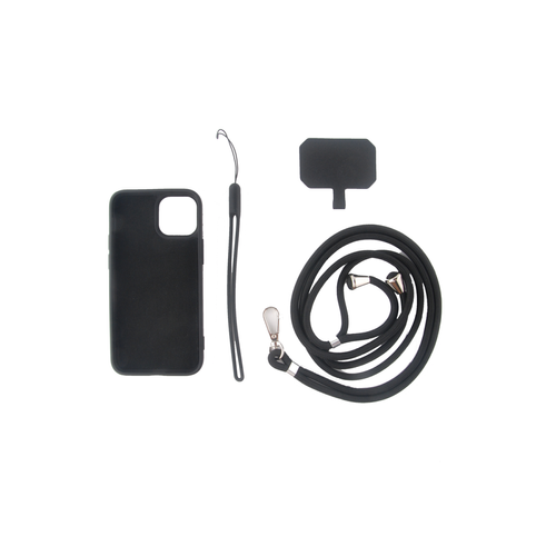 Jaym JAYM - Coque Silicone Noire pour [Redmi Note 13C] - Tour de Cou et Tour de Poignet inclus - intérieur 100% microfibre