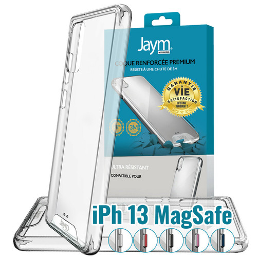Jaym - JAYM - Coque Ultra Renforcée Premium pour Apple iPhone 13 - Compatible Magsafe - Certifiée 3 Mètres de chute  Garantie à Vie - Transparente - 5 Jeux de Boutons de Couleurs Offerts Jaym  - Jaym
