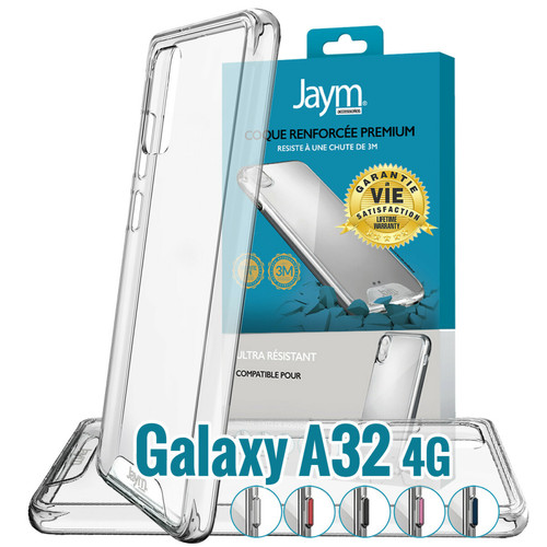 Jaym - JAYM - Coque de Protection Premium - Garantie à Vie - Renforcée Ultra-résistante - Certifiée 3 Mètres - Transparent - 5 Jeux de Boutons de Couleurs Offerts - Samsung Galaxy Jaym  - Accessoire Smartphone