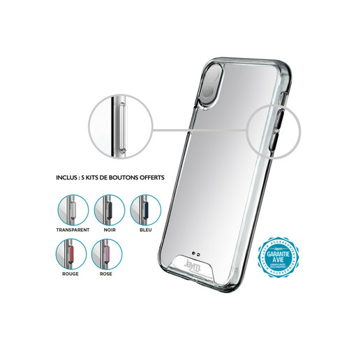 Protection écran smartphone JAYM - Coque Ultra Renforcée Premium pour Samsung Galaxy A14 (5G) - Certifiée 3 Mètres de chute – Garantie à Vie - Transparente - 5 Jeux de Boutons de Couleurs Offerts