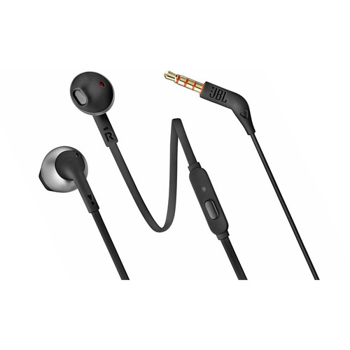 JBL - Ecouteurs JBL T205 noir avec contrôle par boutons, microphone, kit mains libres JBL  - Son audio JBL