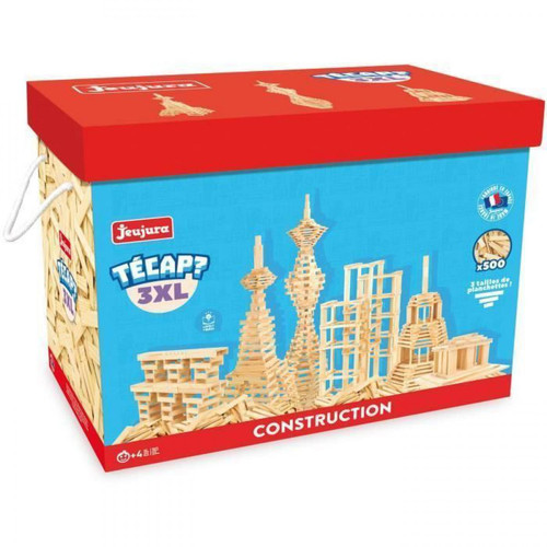 Jeujura - JEUJURA TECAP ? 3XL - 8324 - 500 planchettes en bois - jeu de construction Jeujura  - Briques et blocs