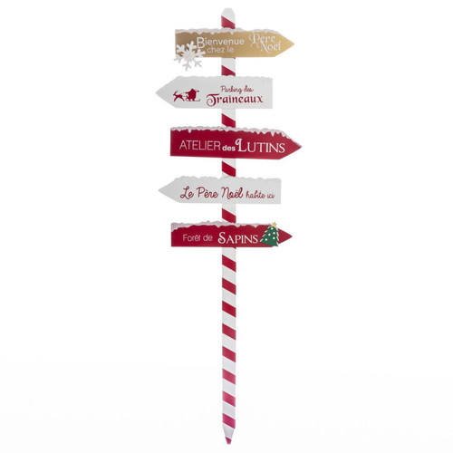 Feeric Christmas - Pancarte en Bois Rouge Blanc 120 cm - FEERIC CHRISTMAS Feeric Christmas  - Décorations de Noël