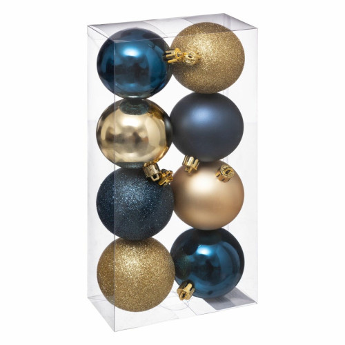 JJA - Kit de décorations pour sapin de noël - 8 Pièces - Bleu et or JJA  - Décorations de Noël JJA