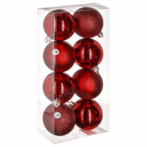 JJA - Kit de décorations pour sapin de noël - 8 Pièces - Rouge JJA  - Décoration de sapin Décorations de Noël