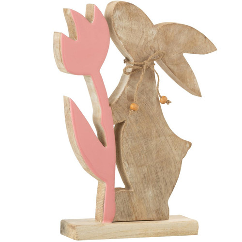JOLIPA -Figurine Lapin et tulipe en bois de rose JOLIPA  - JOLIPA