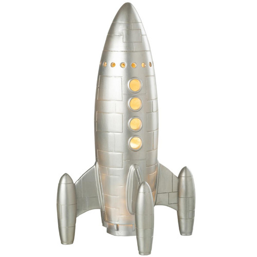 JOLIPA - Grande lampe à poser fusée argentée 43 cm - JOLIPA