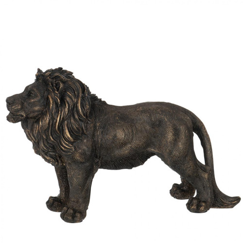 JOLIPA - Statue Lion brun patiné Bronze 20 cm - JOLIPA