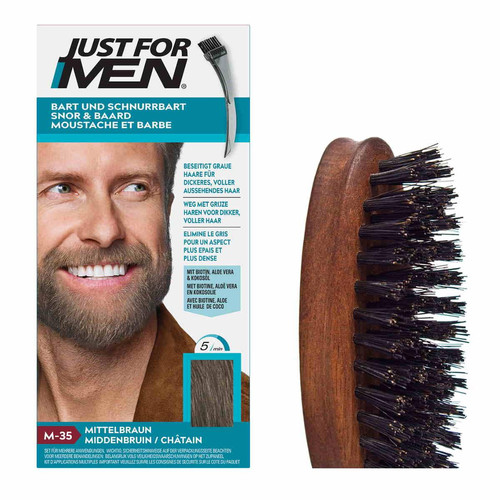 Just for Men - PACK COLORATION BARBE CHATAIN ET BROSSE À BARBE - Couleur naturelle - Coloration cheveux