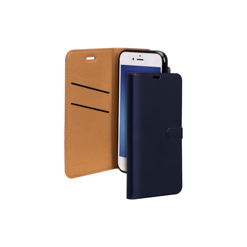 Just Green - Folio Wallet iPhone SE 2022/SE/8/7/6S/6 Bleu Marine avec languette de fermeture Bigben Just Green  - Coque, étui smartphone