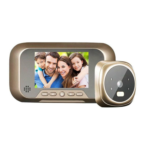 Justgreenbox -3.0 '' visionneuse de porte numérique Smart LCD judas caméra HD moniteur avec vision nocturne grand angle de vue pour la sécurité à domicile - T6112211957395 Justgreenbox  - Accessoires sécurité connectée