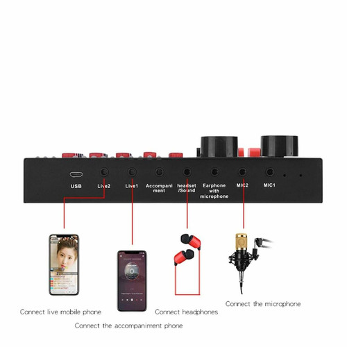Justgreenbox Carte de mélangeur de son de changeur de voix pour l'équipement de chant audio d'effets multiples de carte en direct - 1005002191363852