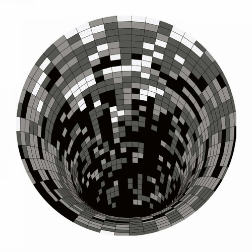 Justgreenbox - Vortex à carreaux de tapis rond 3D Space, Noir, 60*60cM/23.62*23.62in Justgreenbox  - Justgreenbox