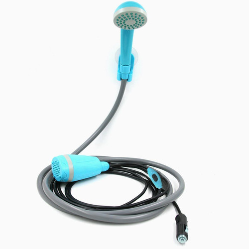 Justgreenbox - Douche à main extérieure électrique portable 12V avec pompe, Bleu - Pompe eau 12v gros debit