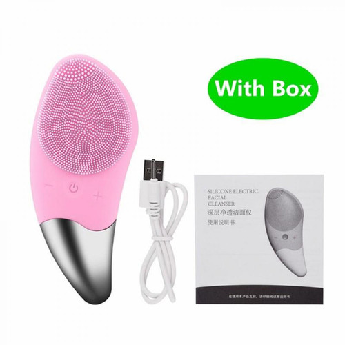 Justgreenbox - Electric Silicone Waterproof Blackhead Remover Facial Pore Deep Cleansing Skincare Massager, Rose - Appareil massage visage