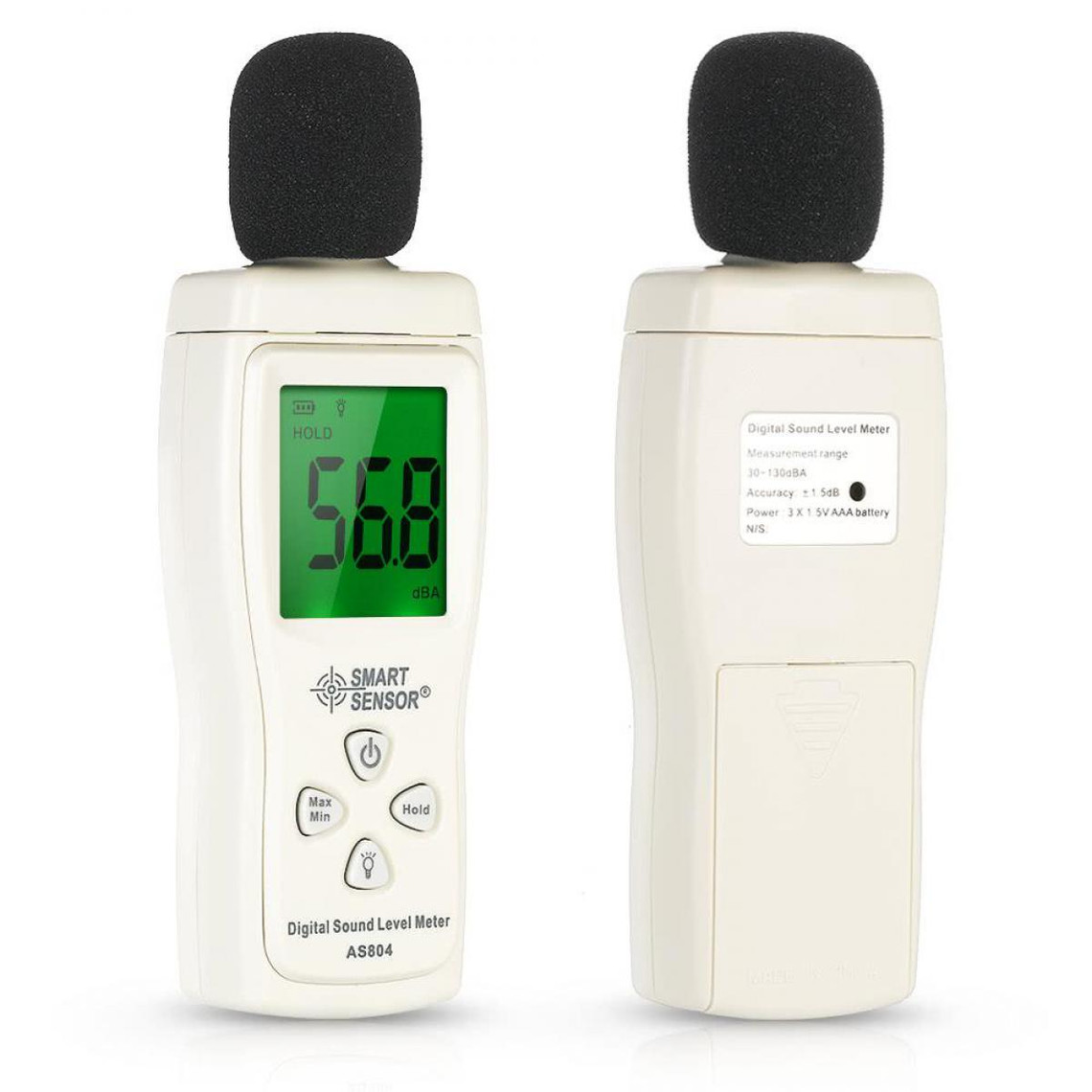 Baugger SONOMÈTRE LCD Digital Sound Mesureur Bruit Volume Mesure Instrument Décibel Surveillance Testeur 30-130Db 