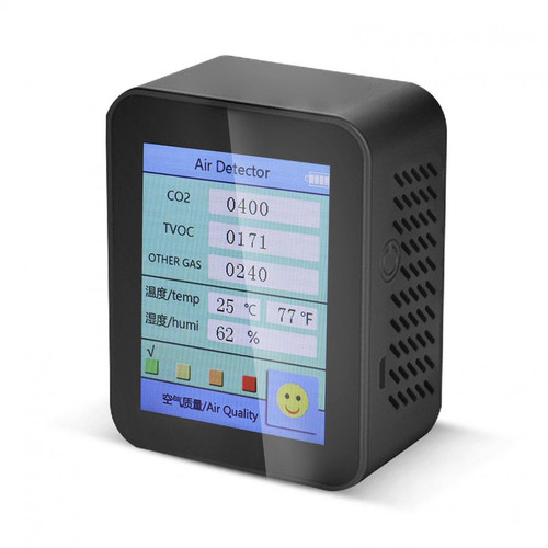 Justgreenbox - Testeur de CO2 pour détecteur de qualité de l'air domestique avec valeur COVT de dioxyde de carbone, Noir Justgreenbox  - Mesure électronique