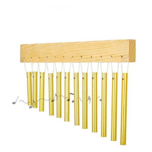 Justgreenbox Tube en aluminium de carillon à vent de 12 barres et instrument de percussion en bois massif - 1005001698414047