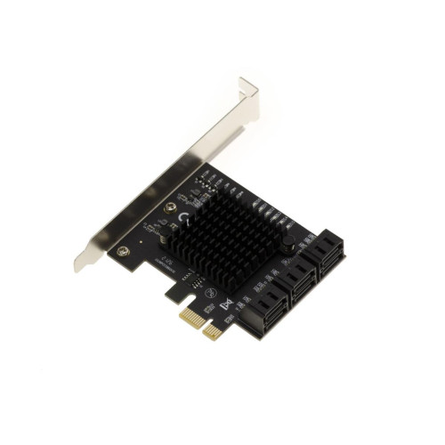 Kalea-Informatique - Carte contrôleur PCIe 3.0 1X avec 6 Ports SATA 6G. CHIPSET JMB586 - Carte Contrôleur