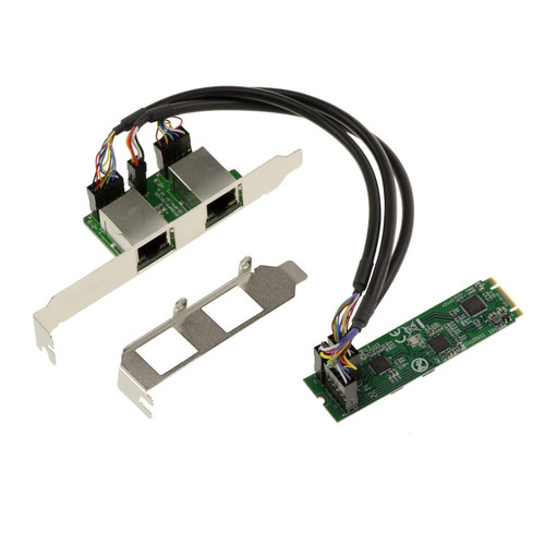Kalea-Informatique - Carte M2 PCIe 2 ports 2.5 Gigabit RJ45 LAN ETHERNET CHIPSET REALTEK RTL8125 - Carte Contrôleur USB Pci express 3.0