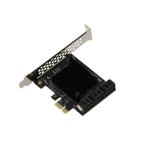Kalea-Informatique - Carte PCI Express PCIe vers SATA 3 6G 6 Ports avec CHIPSET MARVELL 88SE9215 ET ASM1093 - PCIe 2.0 1x - Carte Contrôleur USB
