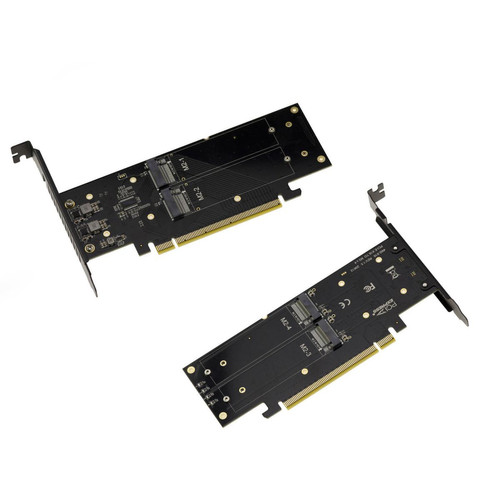 Kalea-Informatique - Carte PCIe 3.0 16x pour 4 SSD M.2 NVMe M Key (M2 NGFF). Mode Bifurcation uniquement. - Carte Contrôleur Pci express 3.0