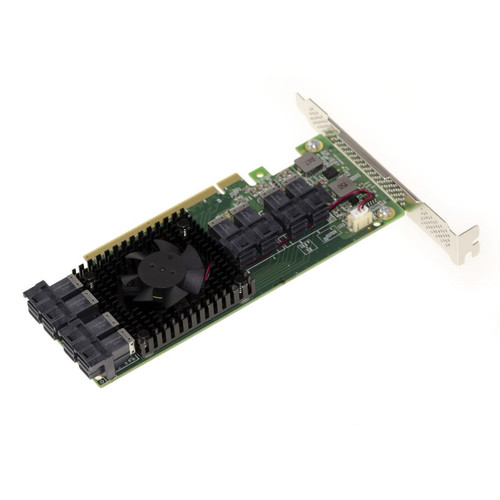 Kalea-Informatique - Carte PCIe 3.0 16x pour 8 SSD U.2 NVMe (U2 NGFF) ou 8 ports PCIe x4. Multi Host Switch Card. CHIPSET PLX PEX 8749 High et Low profile. - Carte Contrôleur Pci express 3.0