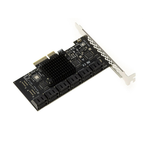 Kalea-Informatique - Carte PCIe 3.0 4x avec 12 ports SATA 6G. Chipset ASM1806 et ASM1064. - Carte Contrôleur Pci express 3.0