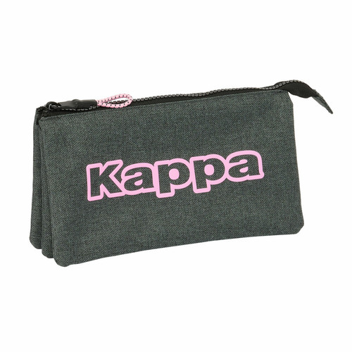Kappa - Trousse Fourre-Tout Triple Kappa Silver pink Gris 22 x 12 x 3 cm Kappa - Procomponentes