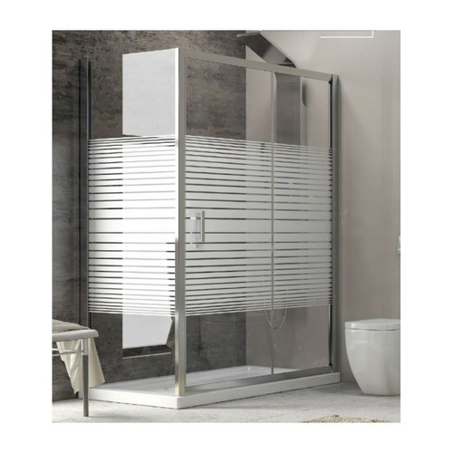 Cabine de douche Karag Grande paroi de douche carrée NEW FLORA 500 sérigraphiée H. 180 cm