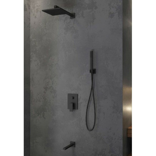 Karag - Ensemble de douche à encastrer DELOS NERO avec douchette en laiton noir Karag  - Mitigeur douche encastre
