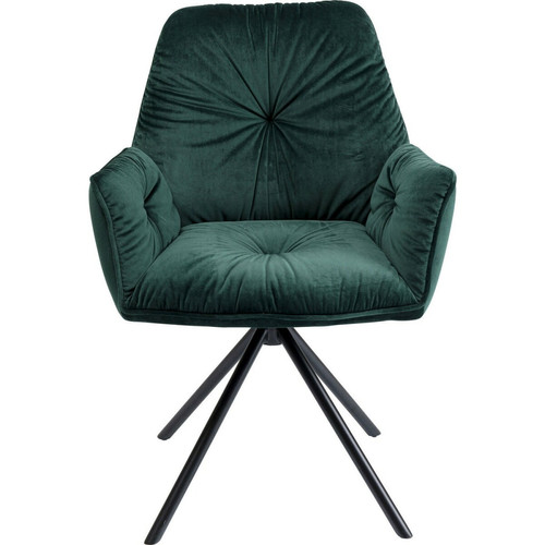 Kare Design - Chaise avec accoudoirs Mila velours vert Kare Design Kare Design  - Chaises Design