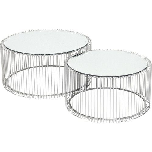 Kare Design - Tables basses rondes Wire set de 2 argentées Kare Design Kare Design  - Salon, salle à manger