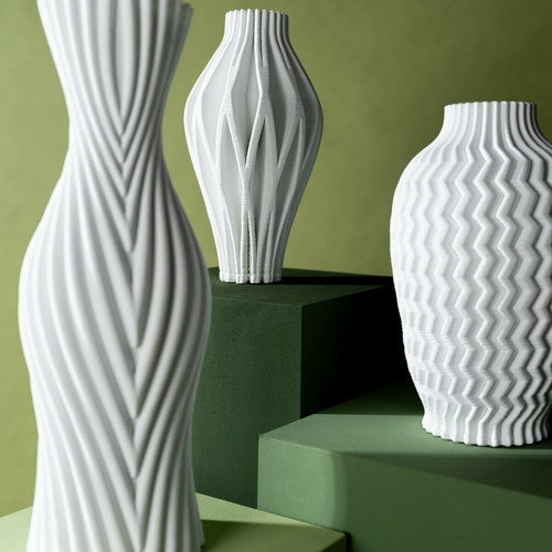 Vases Vase Akira 35cm blanc zigzag Kare Design