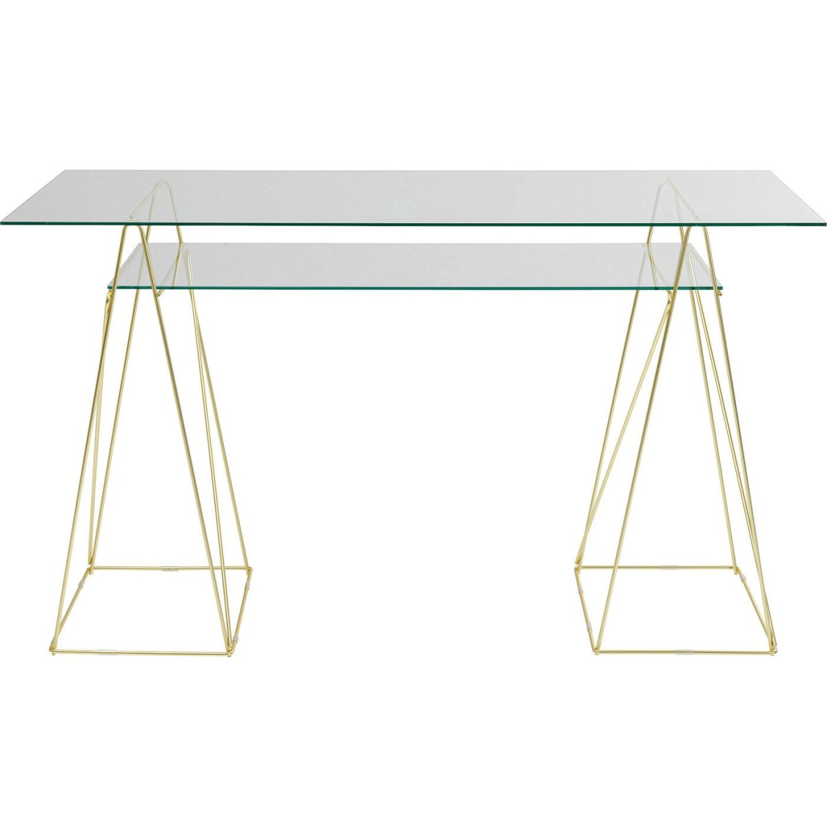 Bureau et table enfant Karedesign Bureau en verre Polar 135x65cm doré Kare Design