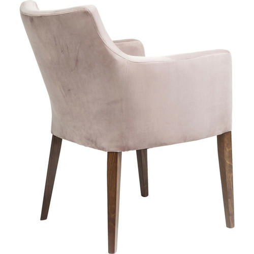 Karedesign Chaise avec accoudoirs Mode velours rose Kare Design