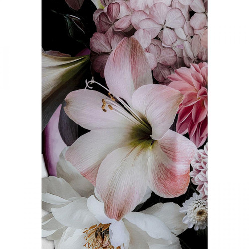 Tableaux, peintures Tableau en verre femme fleurs roses 80x120cm Kare Design