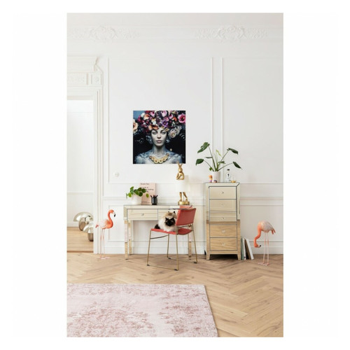 Tableaux, peintures Tableau en verre femme fleurs pastel Kare Design
