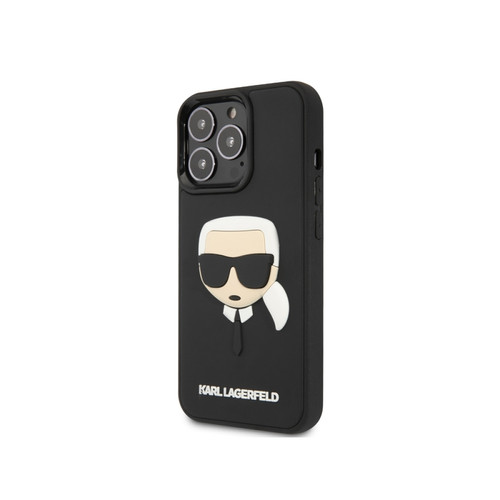 Karl Lagarfeld - Karl Lagerfeld Coque pour Apple iPhone 13 Pro Max 3D Rubber Karl's Head Noir Karl Lagarfeld  - Coque, étui smartphone