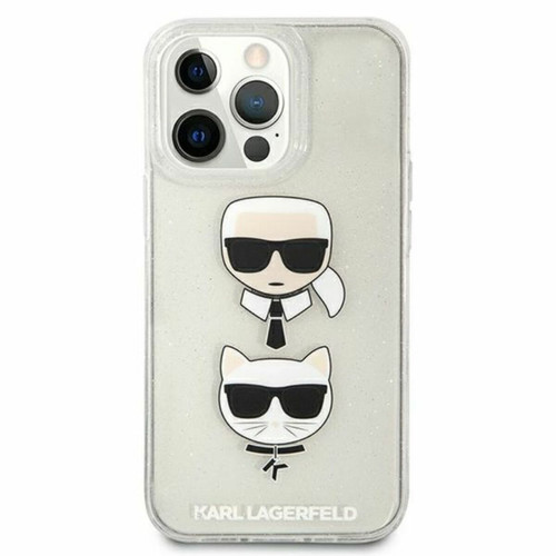 Karl Lagerfeld Karl Lagerfeld KLHCP13LKCTUGLS Coque de Protection pour iPhone 13 Pro / 13 6,1`` Argenté à Paillettes