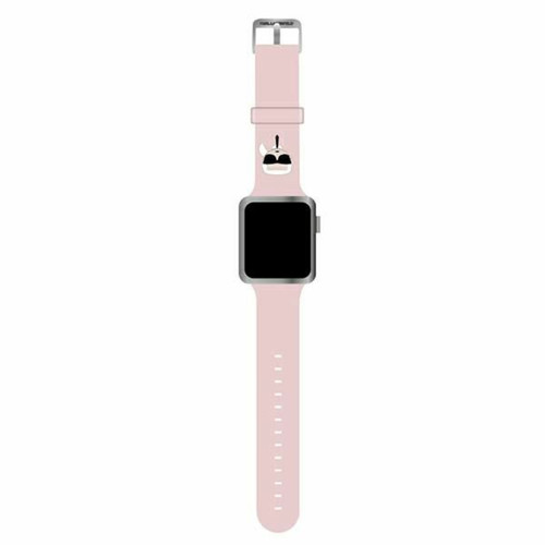 Karl Lagerfeld - Karl Lagerfeld KLAWLSLKP Bracelet en silicone pour Apple Watch 42/44/45 mm Rose Karl Lagerfeld  - Karl Lagerfeld