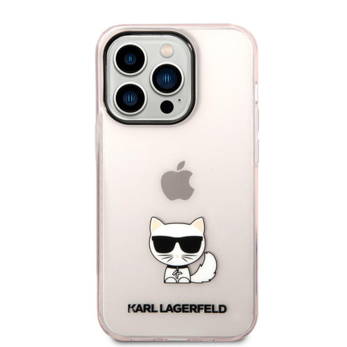 Karl Lagerfeld Karl Lagerfeld Coque arrière Choupette Transparent Rose en TPU pour iPhone 14 Pro Max