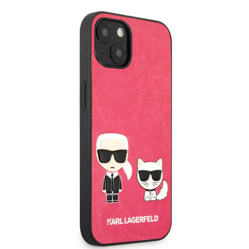 Coque, étui smartphone Karl Lagerfeld Coque pour iPhone 13 Mini - arrière rigide Karl & Choupette Fuchsia