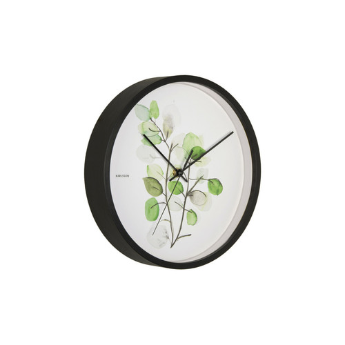 Karlsson - Horloge murale ronde Botanique - Eucalyptus -  Ø 26 x 4,5 cm - Karlsson Karlsson  - Horloge verte