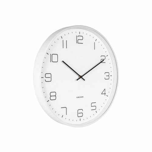 Karlsson - Horloge en métal mat Lofty blanc. Karlsson  - Horloges, pendules Horloge murale a quartz tete de mort fond blanc