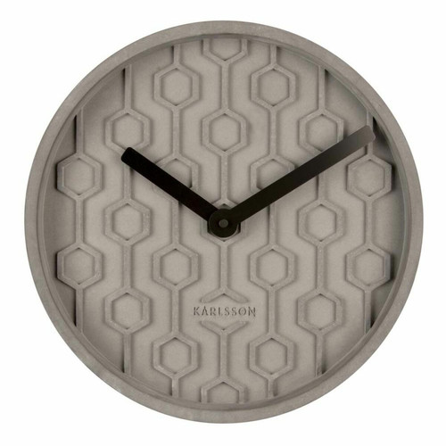 Karlsson Horloge ronde en béton Honey  31 cm gris foncé.
