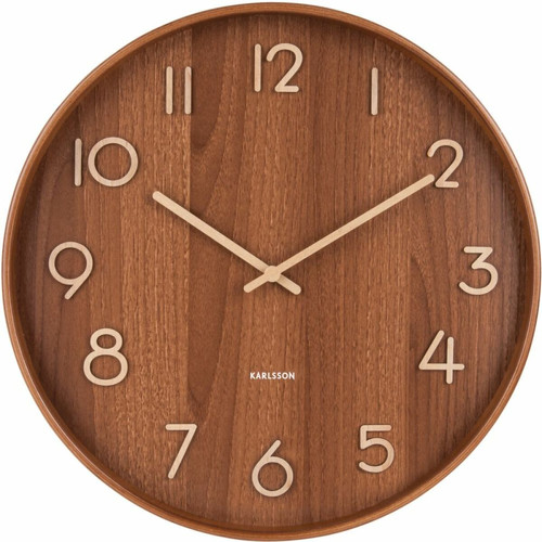 Karlsson Horloge en bois Pure 40 cm bois foncé.