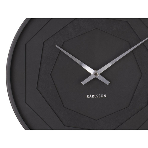 Karlsson - Horloge ronde en bois Origami 30 cm noir. Karlsson  - Karlsson