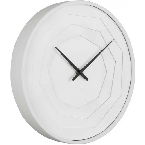 Karlsson - Horloge ronde en bois Origami 30 cm blanc - Karlsson